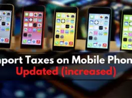Pakistan Import duty price on Mobile Phones